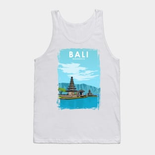 Bali Indonesia Vintage Minimal Temple Travel Poster Tank Top